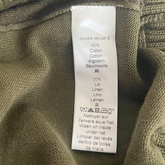 NWOT Kenzo men's Embroidered linen blend sweater Size XXL Green - Picture 3 of 14